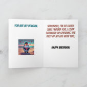 Pinguine Mate for Life Fiancée/Girlfriend Birthday Karte (Innenseite)