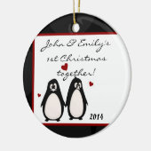 Pinguine Mate for Life Personalisiert Name Ornamen Keramik Ornament (Links)