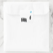 Pinguine mit Ballonaufklebern Quadratischer Aufkleber (Tasche)