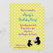 Pinguine mit Eis auf gelben Punkten laden Einladung (Vorne/Hinten)