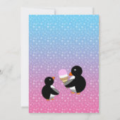 Pinguine mit Eis auf Sterneneinladung Einladung (Rückseite)