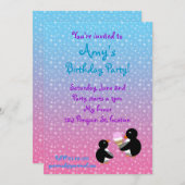 Pinguine mit Eis auf Sterneneinladung Einladung (Vorne/Hinten)