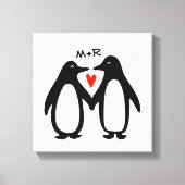 Pinguine mit Handgriffen für Niedliche, kundenspez Leinwanddruck (Vorderseite)