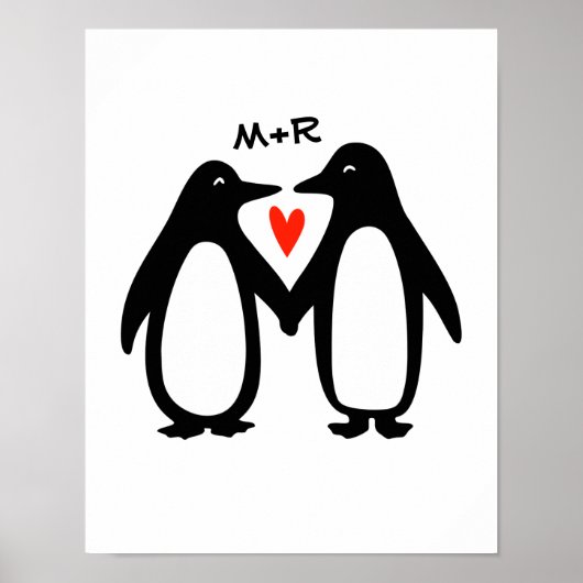 Pinguine mit Handgriffen für Niedliche, kundenspez Poster (Vorne)