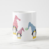 Pinguine mit Hasen Jumbo-Tasse (Vorderseite)