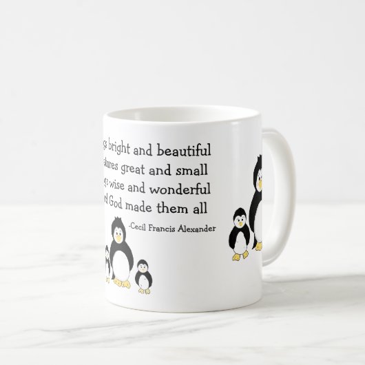 Pinguine mit inspirierendem Zitat Kaffeetasse (VorderseiteRechts)