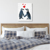 Pinguine mit Lieben Leinwanddruck (Insitu (Schlafzimmer))