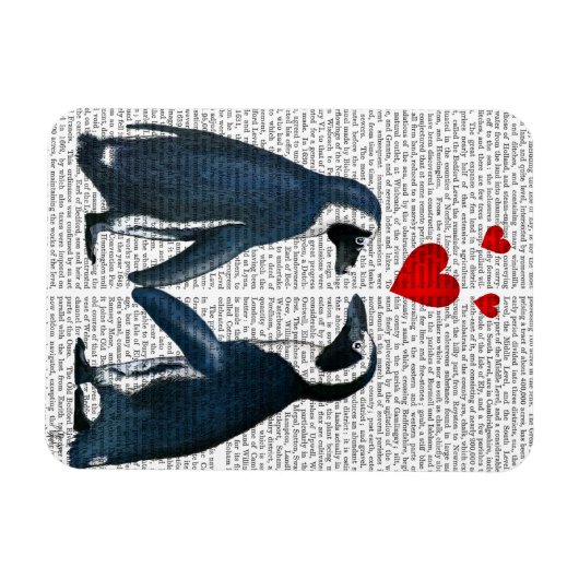 Pinguine mit Lieben Magnet (Horizontal)