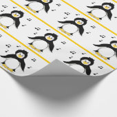 Pinguine mit musikalischen Hinweisen Geschenkpapier (Ecke)