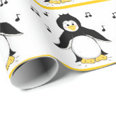 Pinguine mit musikalischen Hinweisen Geschenkpapier (Rolleneckpunkt)