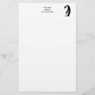 Pinguine Mother Baby Chick Writer Paper Briefpapier