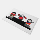 Pinguine Music Band Rock and Roll Fußmatte (Schrägansicht)