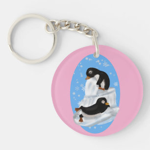 Pinguine Napping Akryllischer Schlüsselanhänger