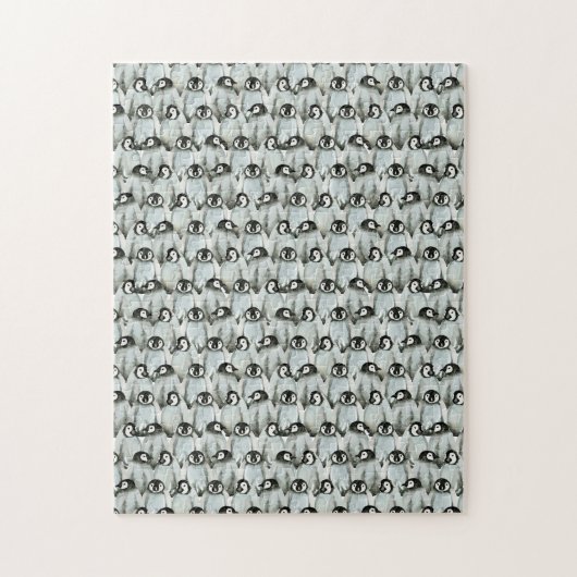 Pinguine - Niedliches Muster in Schwarz-weiß Puzzle (Vertikal)
