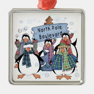 Pinguine Nord-Pole Holiday Keepake Ornament Aus Metall