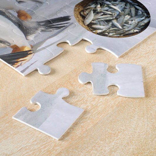 Pinguine on Ice im Zoo, Alter 6, Sardinen Fisch Puzzle (Seite)