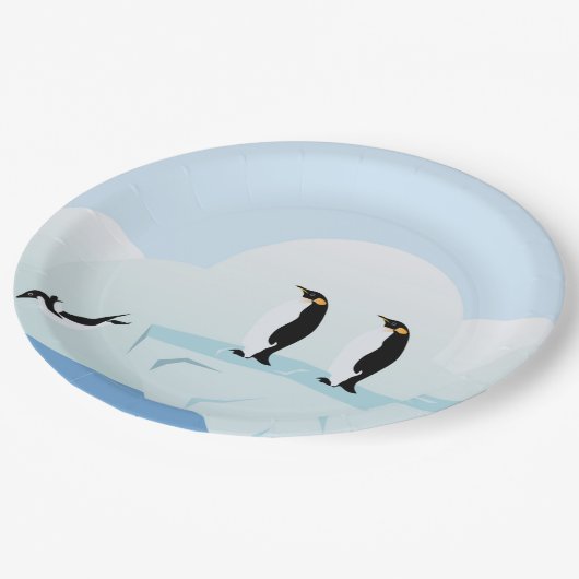 Pinguine Pappteller (Schrägansicht)