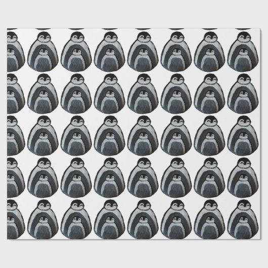 Pinguine Parterkind Zeichnend Matte Wrapping Paper Geschenkpapier (Flach)