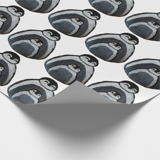 Pinguine Parterkind Zeichnend Matte Wrapping Paper Geschenkpapier (Ecke)