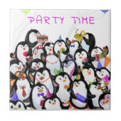 Pinguine Party-Keramik-Geschenk - Benutzerdefinier Fliese (Vorderseite)