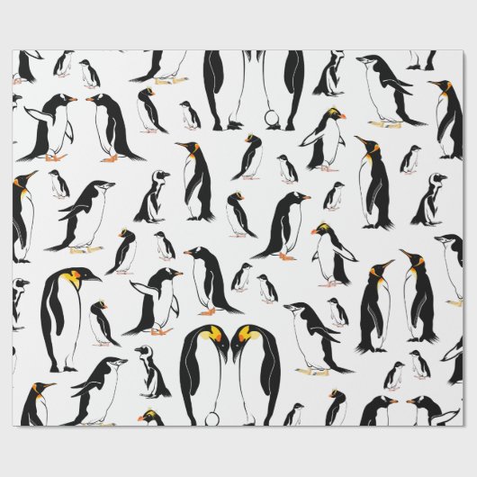 Pinguine Pattern Geschenkpapier (Flach)