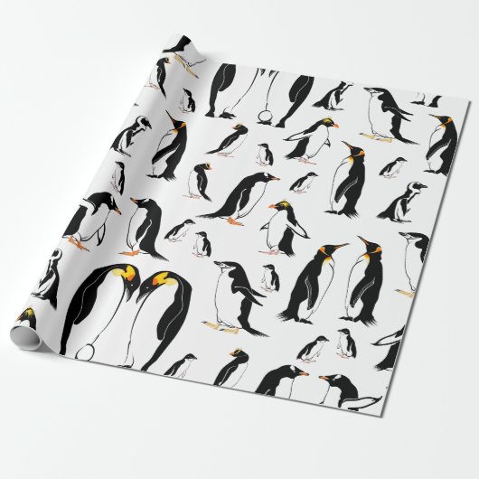 Pinguine Pattern Geschenkpapier (Ungerollt)