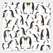 Pinguine Pattern Quadratischer Aufkleber (Vorderseite)