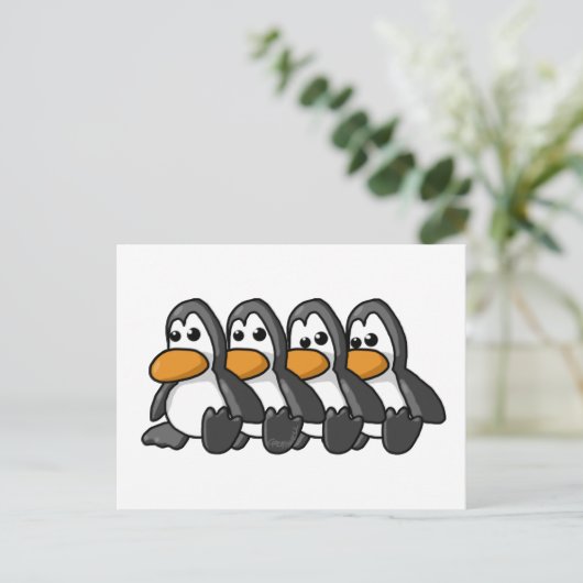 Pinguine Postkarte (Stehend Vorderseite)