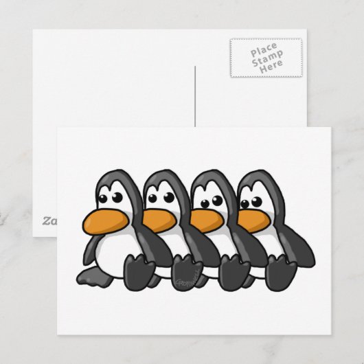 Pinguine Postkarte (Vorne/Hinten)