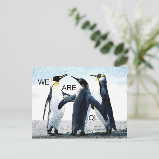 Pinguine Postkarte (Stehend Vorderseite)