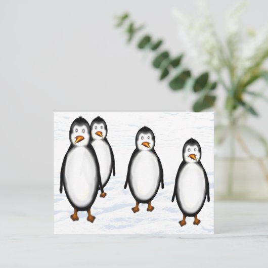 Pinguine Postkarte (Stehend Vorderseite)