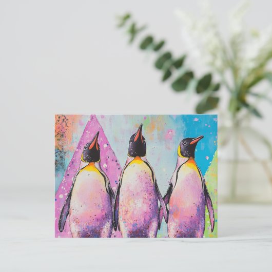 Pinguine Postkarte (Stehend Vorderseite)