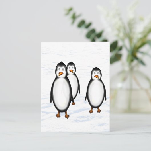 Pinguine Postkarte (Stehend Vorderseite)