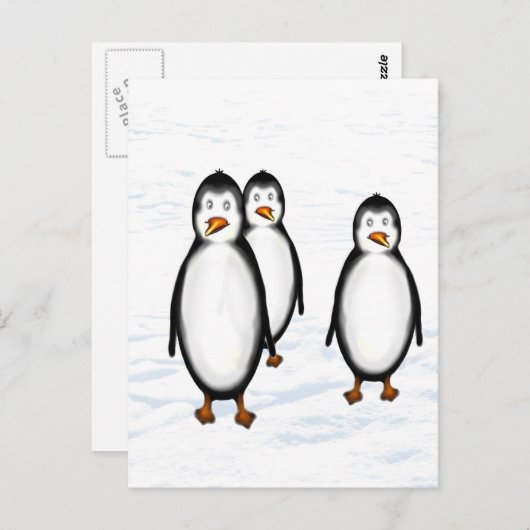 Pinguine Postkarte (Vorne/Hinten)