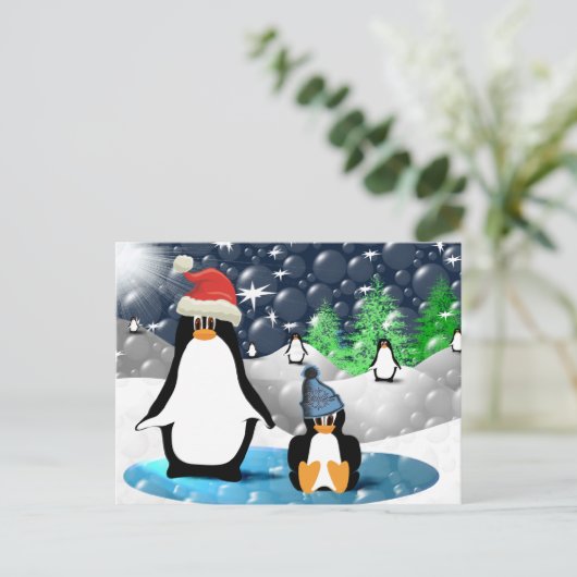 Pinguine Postkarte (Stehend Vorderseite)