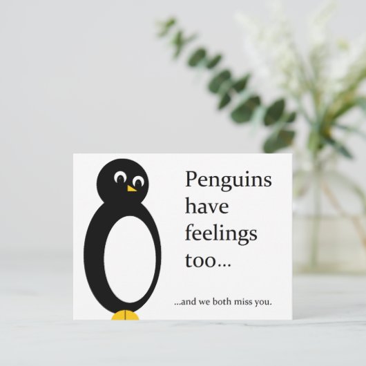 Pinguine Postkarte (Stehend Vorderseite)