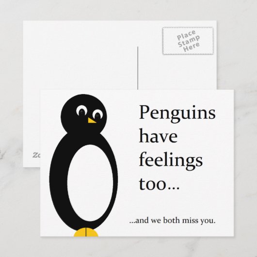 Pinguine Postkarte (Vorne/Hinten)