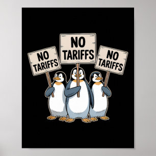 Pinguine protestieren gegen Trump-Zölle Lustiger P Poster