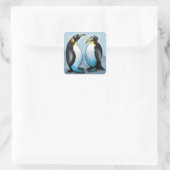 Pinguine Quadratischer Aufkleber (Tasche)