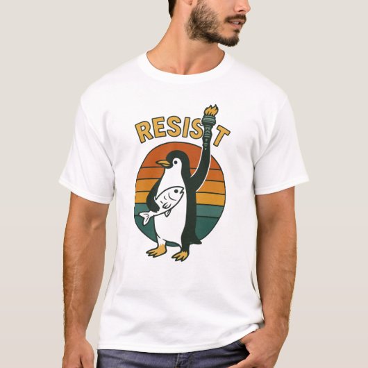 Pinguine RESIST-Shirt, Pinguine gegen tarifliches T-Shirt (Vorderseite)