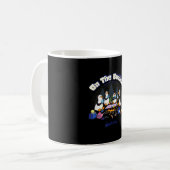 Pinguine Retro-Lagerfeuer Kaffeetasse (Vorderseite Links)