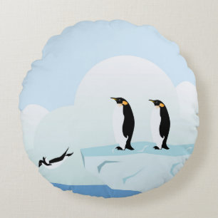 Pinguine Rundes Kissen