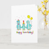 Pinguine sagen glücklichen Freitag! Karte (Gelbe Blume)