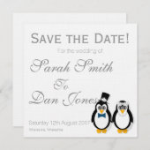 Pinguine Save the Date Hochzeit (individuell einst (Vorne/Hinten)