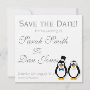 Pinguine Save the Date Hochzeit (individuell einst