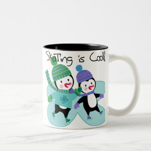 Pinguine Schlittschuhfahren ist Cool Zweifarbige Tasse