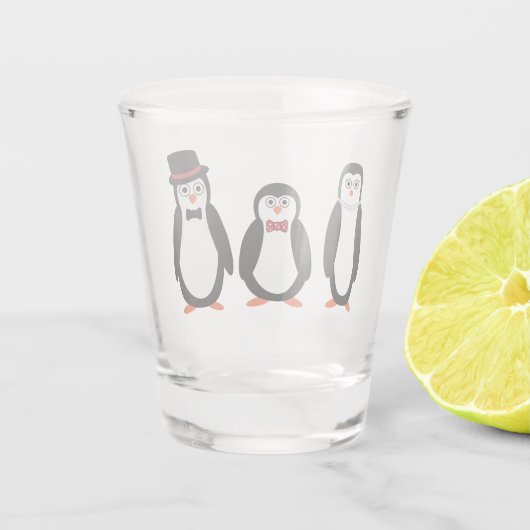 Pinguine - Schnapsglas (Rückseite)