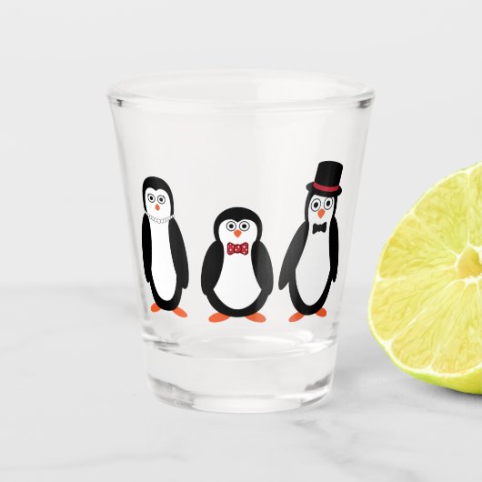 Pinguine - Schnapsglas (Vorderseite)