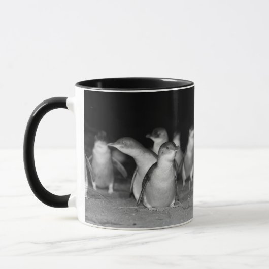 Pinguine Schwarz-Weiß-Foto Tasse (Links)