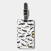 Pinguine Schwarzweißmuster Gepäckanhänger (Vorderseite vertikal)